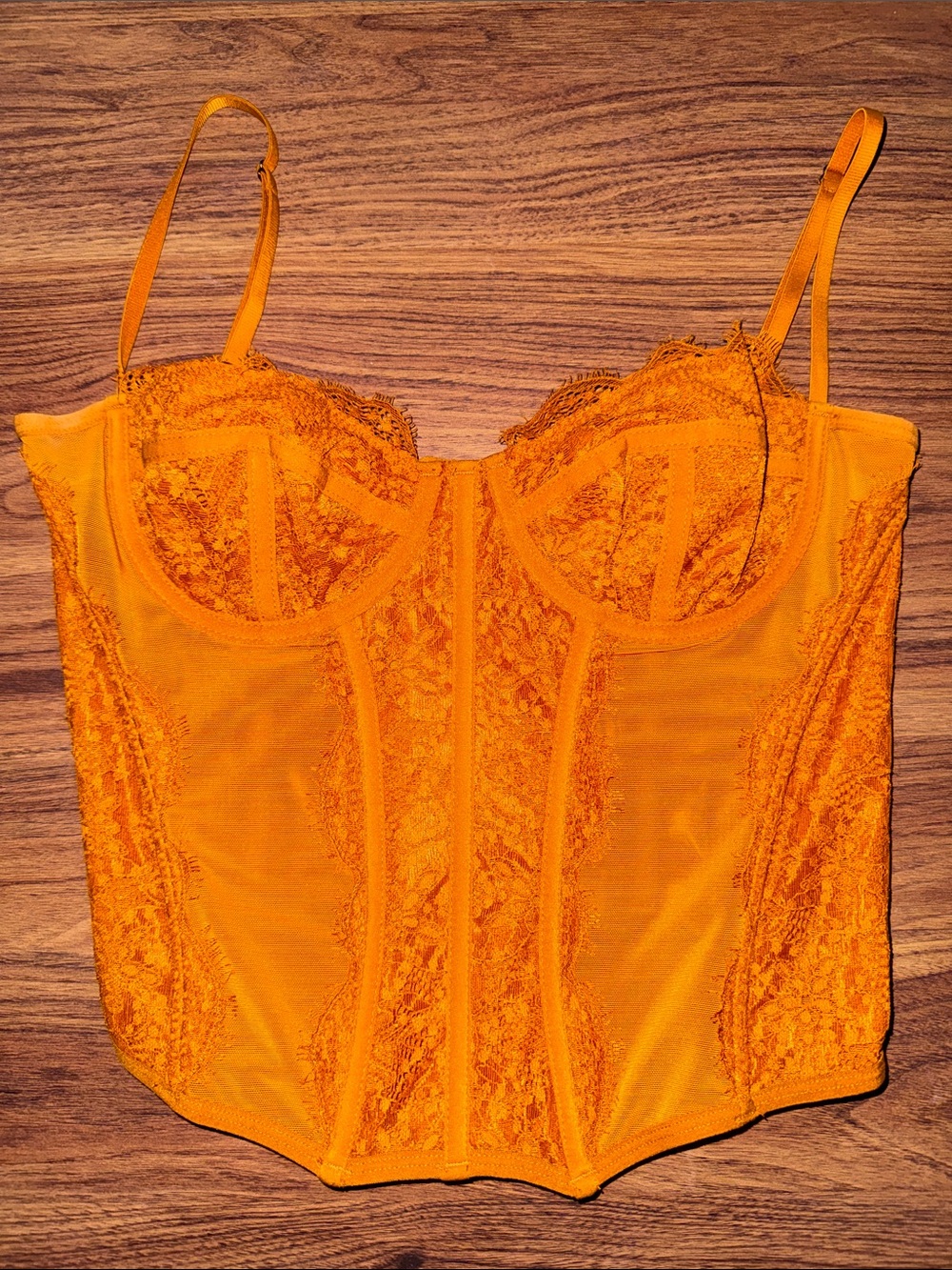 Urban Outfitters Orange Lace Corset Top